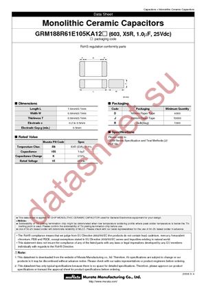 GRM188R61E105KA12J datasheet  